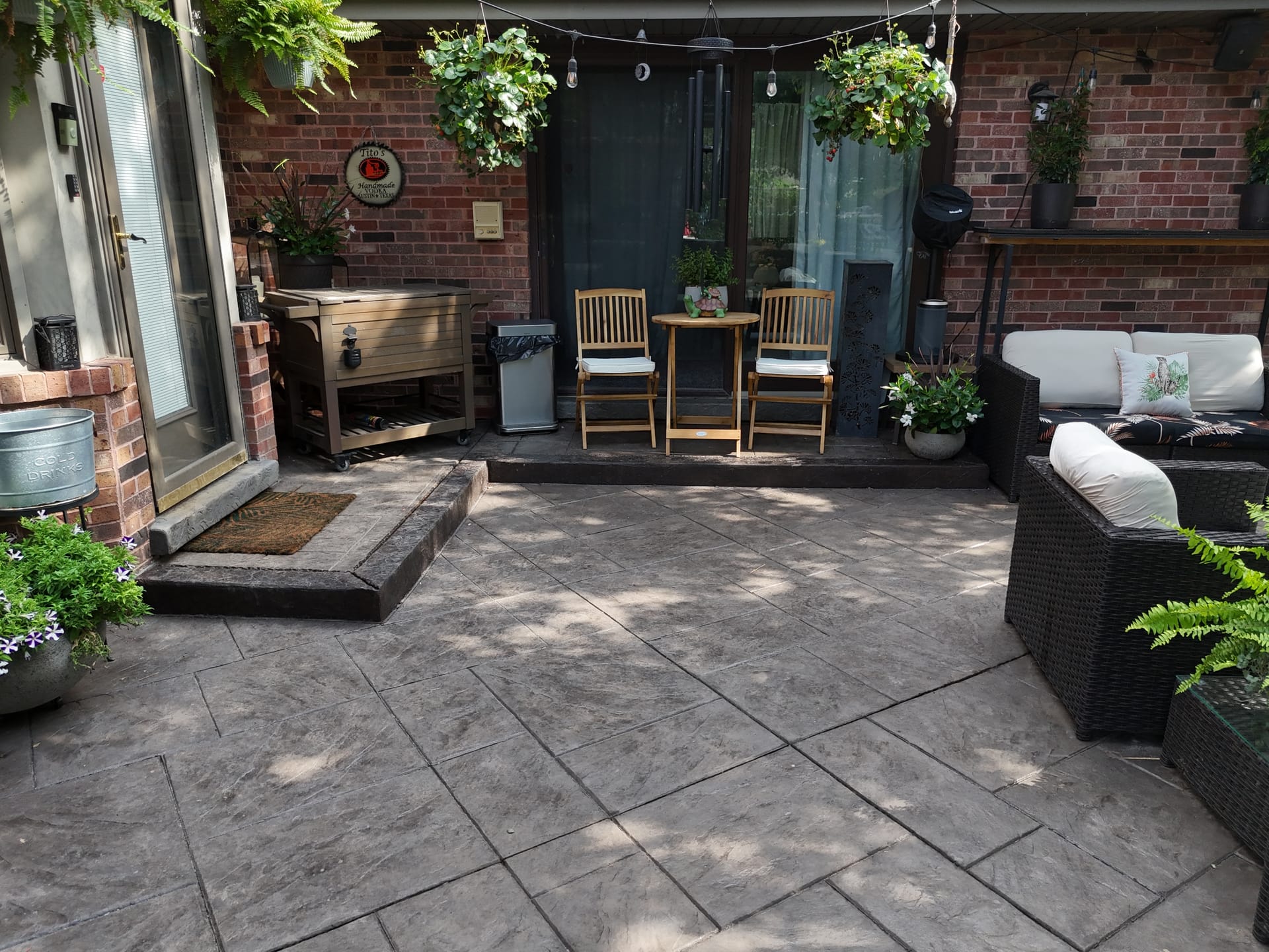 Stamped concrete patio poured in spring — ZBL Concrete