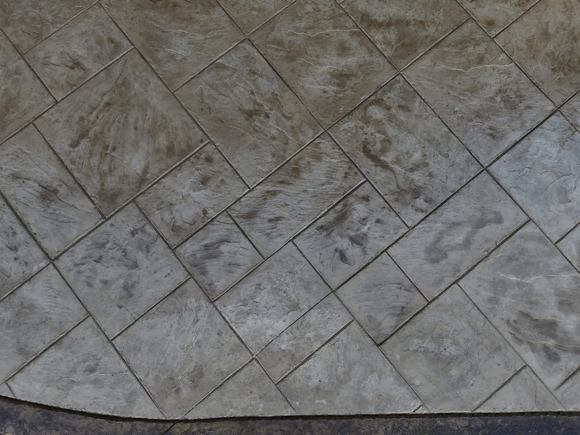 Stamped concrete front entry walkway